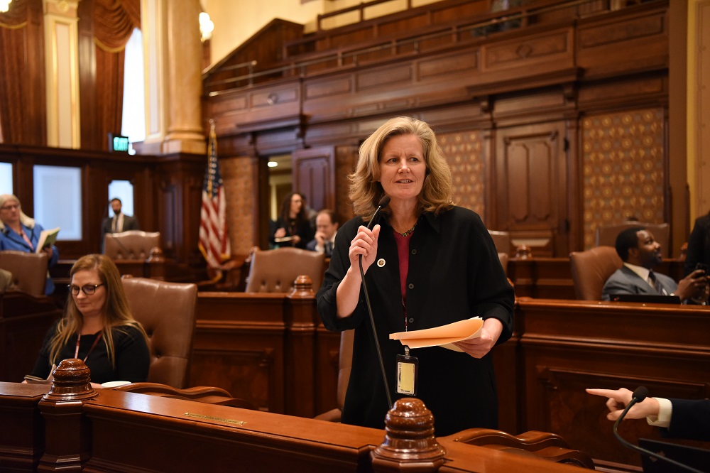 Senator Ellman speaks on the Senate floor